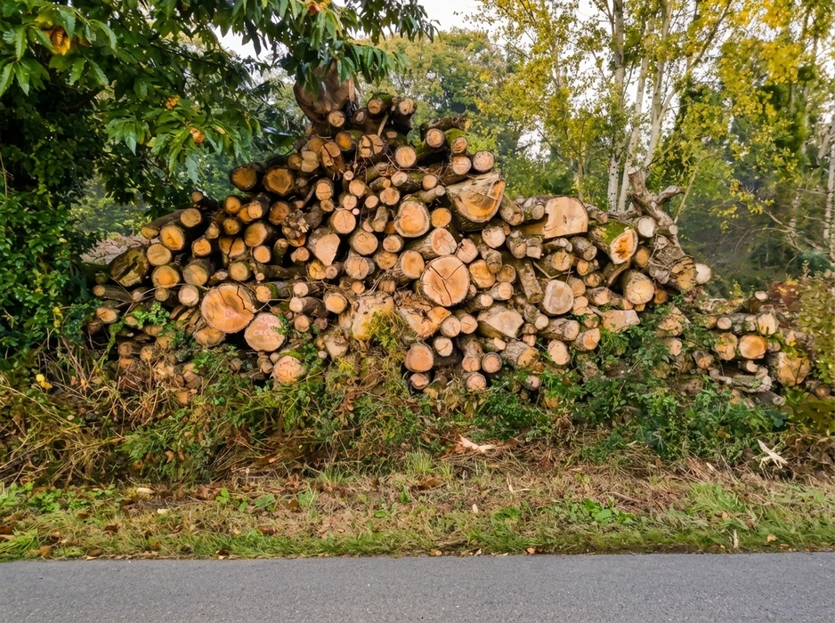 Scène extérieure de plantation communautaire en forêt